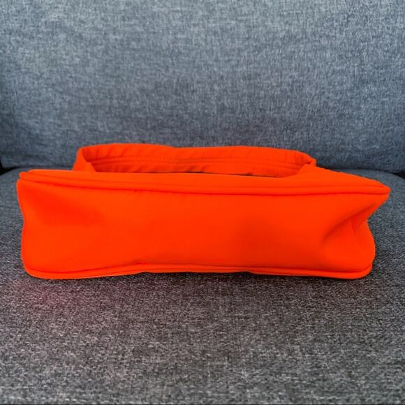 NEW Fluorescent Orange Nylon Mini Bag Hobo Shoulder Neon Purse - Picture 3 of 9